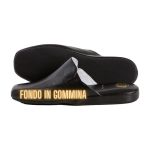 NEW_FONDO IN GOMMINA – PANTOFOLE NERE IN PELLE CLASSICHE